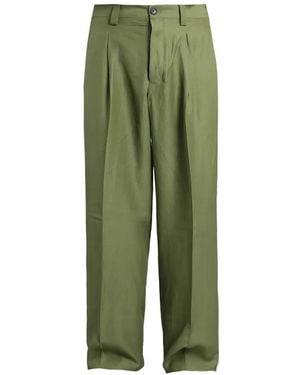 Laneus Pleated Wide-Leg Trousers - Green
