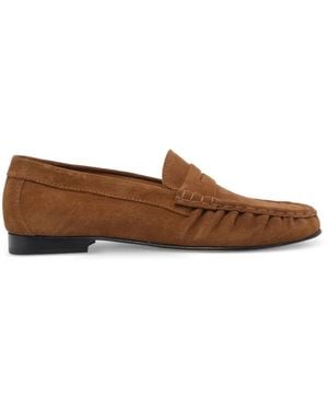 Poeve Wanda Suede Loafers - Brown