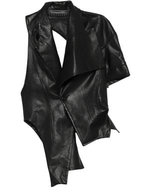 Yehuafan Button Draped Jacket - Black
