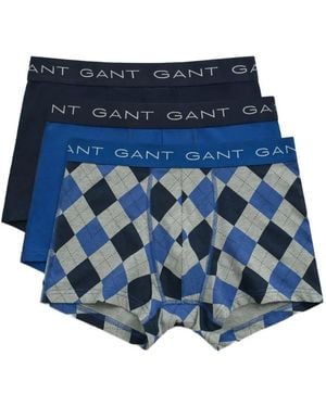 GANT Argyle Print Trunk 3-Pack - Blue