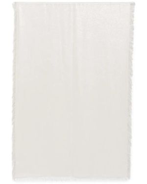 Peserico Frayed Shimmering Scarf - White