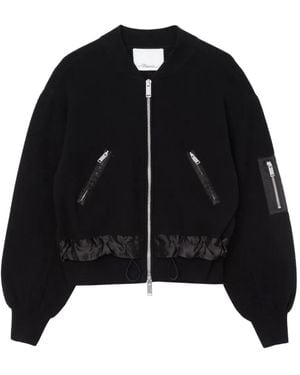 3.1 Phillip Lim Zip-Fastening Balloon-Sleeve Jacket - Black