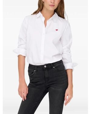 Jacqueline De Yong Heart-Motif Button-Down Shirt - White