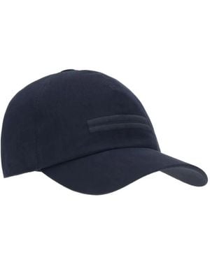 ZEGNA Lined Metal Logo Hat With Embroidered Brand Mark - Blue