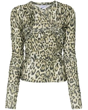 VAQUERA Camiseta con motivo de leopardo - Negro