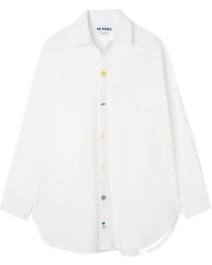 Sunnei Mega Embroidered Shirt - White