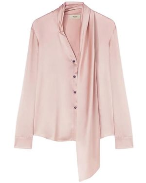 RETORI Scarf-Detail Silk Shirt - Pink