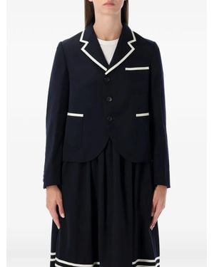 Comme des Garçons Piped-Trim Jacket - Blue
