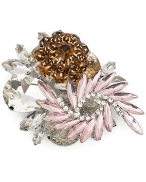 August Barron Crystal-Embellished Floral Brooch - Pink
