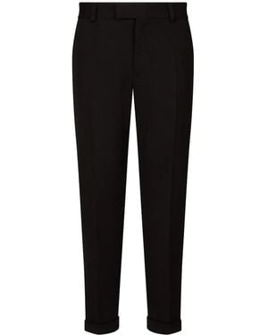Dolce & Gabbana Pressed-Crease Tapered Pants - Black