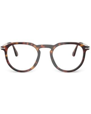 Persol Occhiali Da Sole Tondi Con Effetto Tartarugato - Marrone