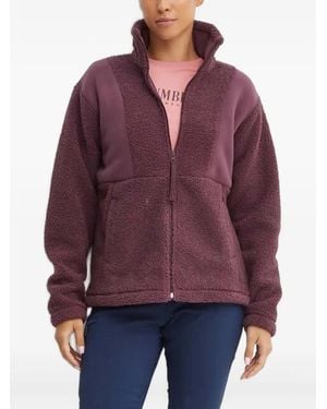 Columbia Panelled Zip-Fastening Jumper - Purple