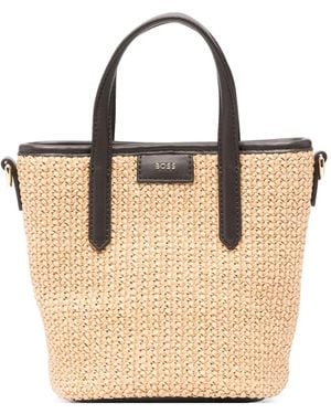 BOSS Bolso bombonera Jala mini con diseño tejido - Neutro