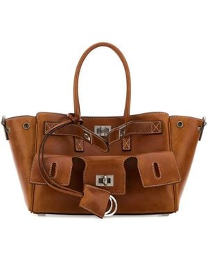 Balenciaga Mini All Bel Air Tote Bag - Brown