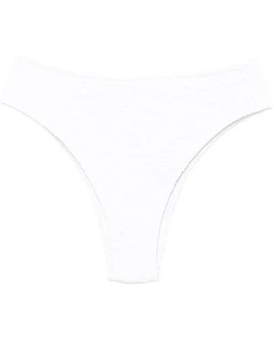 FARM Rio Floral-Embroidered Bikini Bottom - White