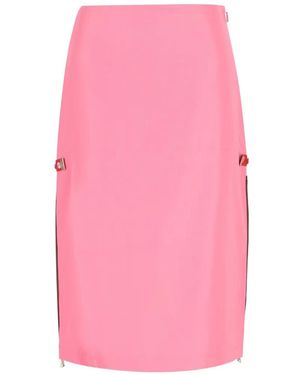 Fendi Zip-Details Midi Skirt - Pink