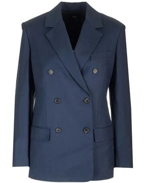 Theory Double-Breasted Blazer - Blue