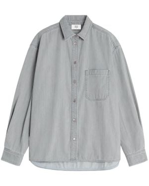 Maison Kitsuné Chemise En Jean Délavé À Poche De Poitrine - Grey
