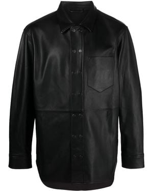 Neil Barrett Washed Leather Jacket in Black for Men | Lyst