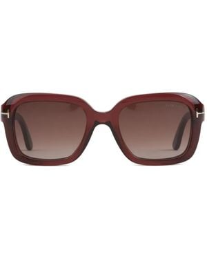 Tom Ford Rectangle-Frame Sunglasses - Brown
