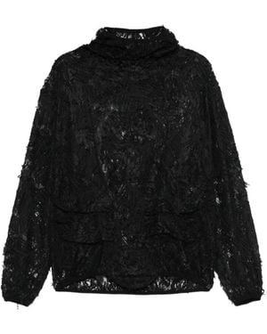 JUNTAE KIM Sweat En Dentelle À Capuche - Noir