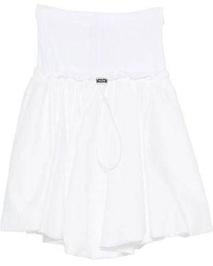 The Attico Pleated Midi Skirt - White