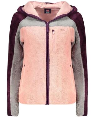 Norway 1963 Colour-Block Zip-Up Hoodie - Pink