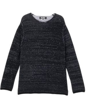 COMME DES GARÇON BLACK Speckled Long-Sleeve Jumper - Blue