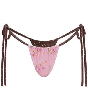 FAE SWIM Birdie Reversible Bikini Bottoms - Brown