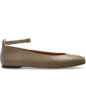 Emporio Armani レザー フラットシューズ - ブラウン