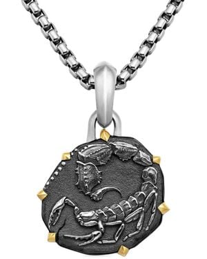 David Yurman 18Kt And Sterling Scorpio Amulet (33Mm) - Metallic