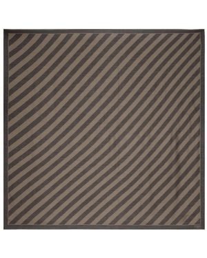 Fendi Sciarpa A Righe Diagonali Con Logo - Marrone