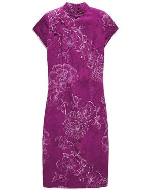 Shanghai Tang Floral Dress - Purple