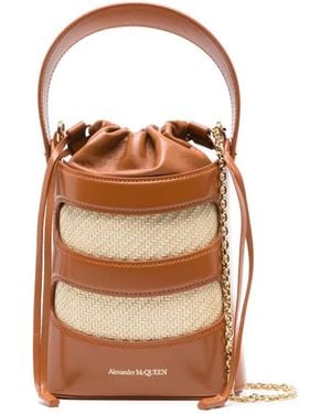 McQueen ライズ バケットバッグ ミニ - ブラウン