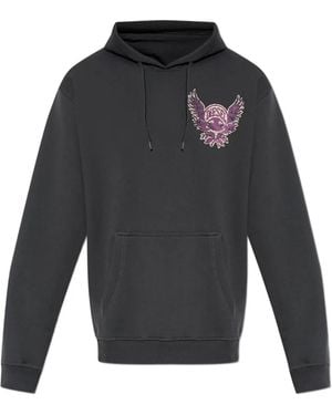 DIESEL Graphic-Print Drawstring Hoodie - Gray