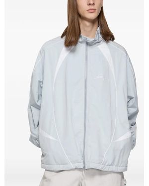 Acne Studios Logo-Embroidered Panelled Jacket - Blue