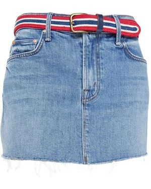 Mother The Ditcher Frayed Mini Skirt - Blue