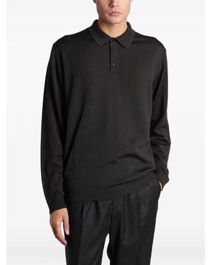 Roberto Collina Long-Sleeve Polo Shirt - Black