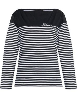 Balmain Striped Long-Sleeved Top - Black