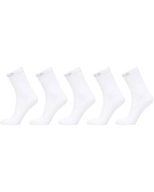 C.r.a.f.t Ribbed Crew Socks (Set Of Five) - White