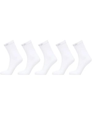 C.r.a.f.t Ribbed Crew Socks (Set Of Five) - White