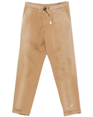White Sand Greg F Belted Trousers - White