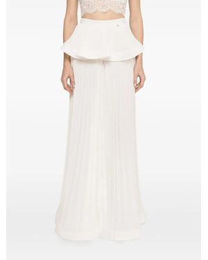 Nissa Pleated Palazzo Trousers - White