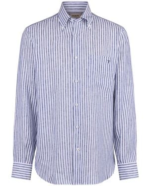 Tod's Striped Button-Down Shirt - Blue