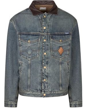 AMISH El Paso Jeansjacke Mit Kontrastkragen - Blau