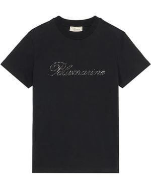 Blumarine Logo-Embroidered T-Shirt - Black