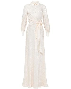 Nissa Leopard-Print Viscose-Blend Midi Dress - White