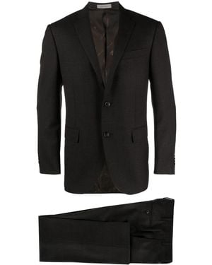 Corneliani Single-Breasted Virgin Wool Suit - Black