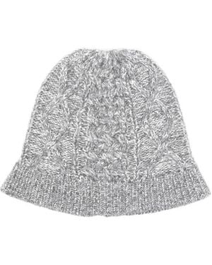 Missoni Sequin-Embellished Cable-Knit Beanie Hat - Grey