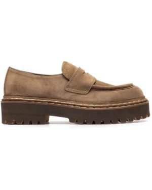 Officine Creative Blossom 015 Suède Loafers - Bruin